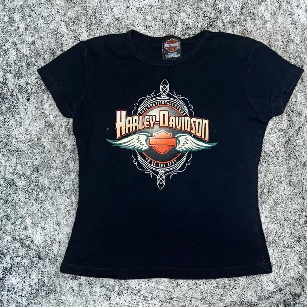 Vintage 2000s Harley-Davidson Rhinestone Baby Tee